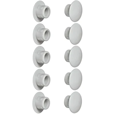 Abbildung von cyclingcolors 10x Abdeckkappen Kunststoff Blindbohrung Stopfen Blindstopfen Abdeckung Möbel (Ø8mm/lichtgrau RAL 7035)