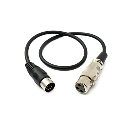 Abbildung von System S Audio Kabel 50 cm XLR 3 polig Buchse zu DIN 5 Stecker Adapter in Schwarz