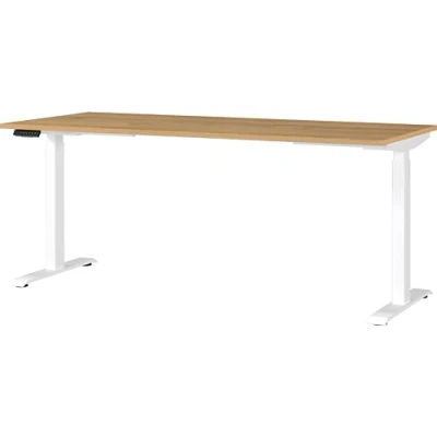Abbildung von Germania Schreibtisch 7909 552, in Grandson Eiche Nb./Weiß, EL. höhenverstellb., 180 x 120 80 cm (BxHxT)