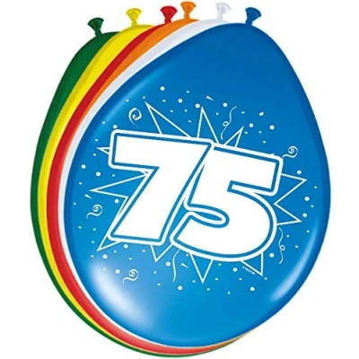 Abbildung von Ballons 75 Jahre 8 Stücke