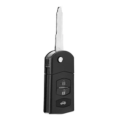 Abbildung von Aramox Schlüsselanhänger Fall Flip, Ersatz Klapp Autoschlüsselgehäuse, 3 Tasten Faltschlüssel Etui Shell Cover Auto Fernbedienung Folding Flip Key Fob Blade Fit für 2 5 6 RX8 MX5