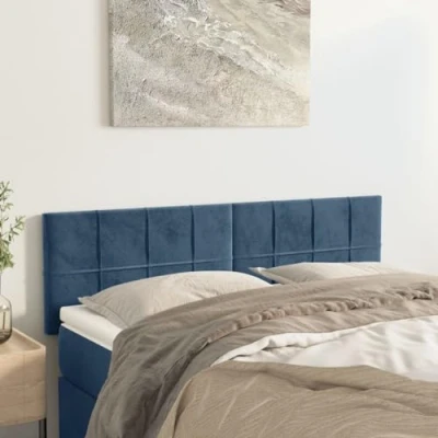 Abbildung von vidaXL Kopfteile 2 STK. Dunkelblau 72x5x78/88 cm Samt