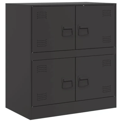 Abbildung von vidaXL Sideboard, Kommode Anrichte für Wohnzimmer, Metallschrank Schrank mit Stauraum, Beistellschrank Mehrzweckschrank, Schwarz Stahl