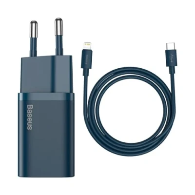 Abbildung von Baseus Super Charger USB C 20W + Lightning Kabel Dark Blue