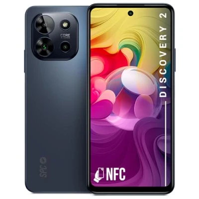 Abbildung von SPC Discovery 2 Smartphone 6,6 HD+, 6 GB RAM (+8 virtueller RAM), 128 interner Speicher, Triple AI Kamera, NFC, 5000 mAh 18W Schnellladung, Android 13, biometrische Entsperrung Deep Sky