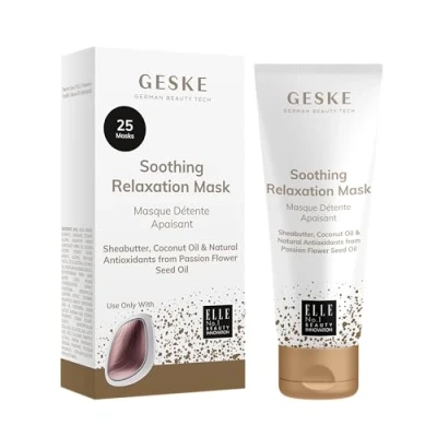Abbildung von GESKE Soothing Relaxation Mask Verwendung mit der Sonic Warm &amp; Cool Gesichtsmaske Sheabutter Kokosnussöl Beruhigende feuchtigkeitsspendende Formel Für beanspruchte Haut