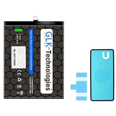 Abbildung von High Power Ersatz Akku kompatibel mit Huawei P20 / Honor 10 GLK Technologies Battery accu 3400 mAh inkl.2X Klebebandsätze