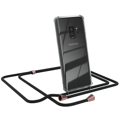 Abbildung von EAZY CASE Handykette kompatibel mit Samsung Galaxy S9 Handyhülle Umhängeband, Handykordel Schutzhülle, Silikonhülle, Hülle Band, Stylische Kette für Smartphone, Clips in Rose