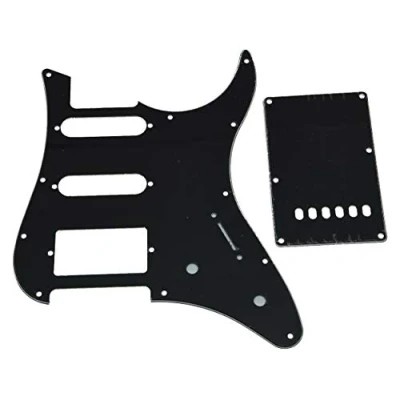 Abbildung von KAISH Schwarzes 3 lagiges Gitarren Pickguard aus HSS mit Trem Rückplatte für Yamaha Pacicica Gitarre