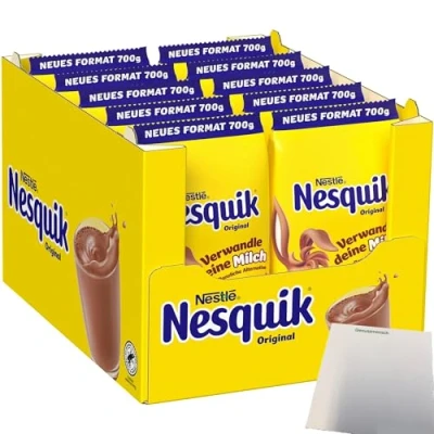 Abbildung von Nestle Nesquik Kakaopulver Originalbeutel VPE (10X700g Packung) + usy Block