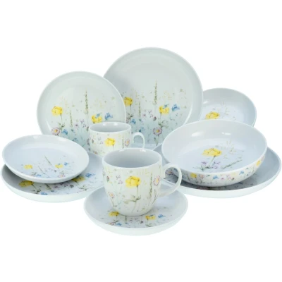 Abbildung von CreaTable Kombiservice &quot;Geschirr Set AllRound&quot;, (Set, 10 tlg., Kaffeeservice und Tafelservice im Set, für 2 Personen), Service, fröhliche frische Farben, Teile, Personen