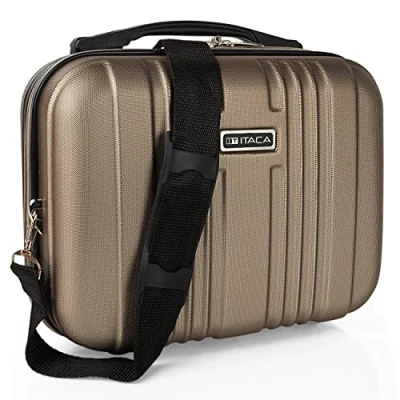 Abbildung von ITACA Kosmetikkoffer Hartschale Groß, Beautycase Damen, Trolley &amp; Handgepäck Koffer: Beauty Case Hartschale, Kosmetik Koffer, Kosmetiktasche Groß Ideal für Reisen! T71535, Champagner