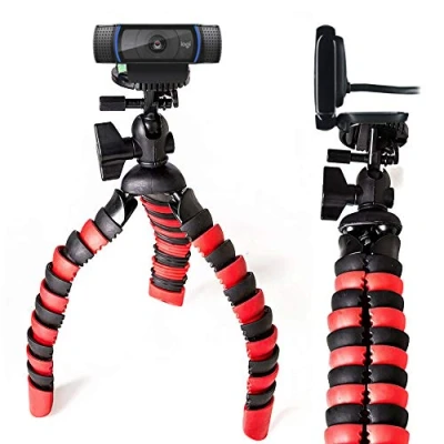 Abbildung von TronicXL Tripod 1W Stativ für Webcam kompatibel mit Logitech C920 Brio 4K C925e C922x C922 C930e C930 C615 Kamera Microsoft Studio Live Zoom Call Zubehör Home Office Schreibtisch Ständer Aukey