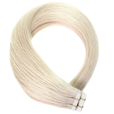 Abbildung von hair2heart Premium Tape Extensions Echthaar glatt 20 Tapes 2.5g 50cm 10/1 hell lichtblond asch