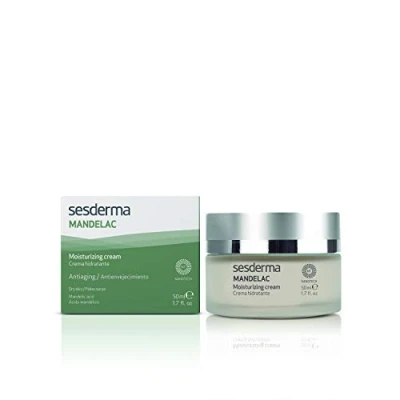 Abbildung von Sesderma Mandelac Feuchtigkeitscreme Hydratisierte und Erneuerte Haut Mandelsäure Anzeichen von Lichtalterung Natürliche Pflanzenextrakten mit Pigmentflecken Trockene
