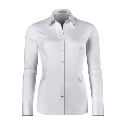 Abbildung von Vincenzo Boretti Tailliert Stretch Hemdbluse, Damen, Größe: 42, Weiß