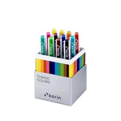 Abbildung von KARIN Realbrush PRO Basic Colors ein Set mit 12 Pinsel in einem exklusiven und schützenden Etui.