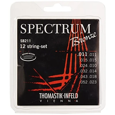 Abbildung von Thomastik Saiten für Akustikgitarre Spectrum Bronze Series nickelfrei Satz SB211 12 string light .011 .052