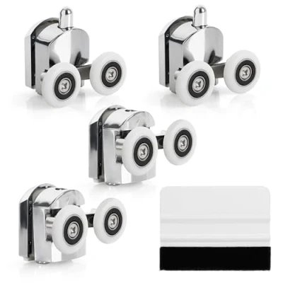 Abbildung von Belle Vous Dekoobjekt 4er Pack Duschkabine Rollen Ø 23mm Räder mit