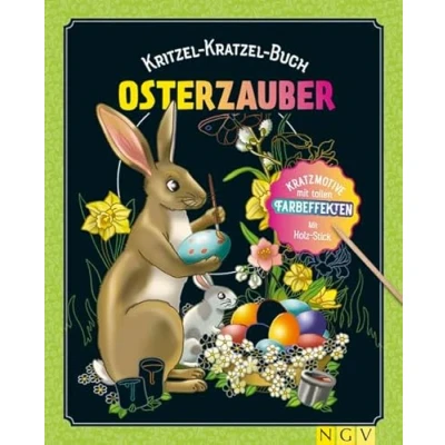 Abbildung von Kritzel Kratzelbuch Osterzauber für Kinder ab 5 Jahren: Kratzmotive Mit tollen Farbeffekten. Bambus Stick