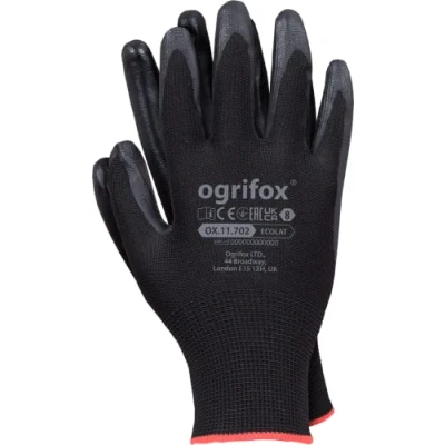Abbildung von Ogrifox OX ECOLAT Latexhandschuhe Schutzhandschuhe Arbeitshandschuhe OX.11.702 Schwarz 9 Größe 240 Paar