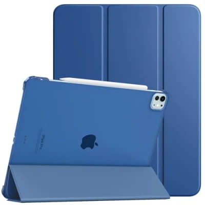 Abbildung von TiMOVO für iPad Pro 13 Zoll Hülle M4 2024, Schlank Ständer 7. Generation, Smart mit Transluzent Rückseite, Unterstützt Pencil und Pencil(USB C) Marineblau