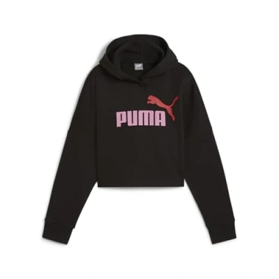Abbildung von Puma LOGO Cropped Hoodie Unisex Kapuzenpullover für Kinder, Größe: 116, Black