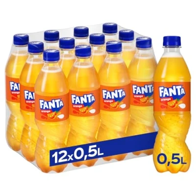 Abbildung von Fanta Orange , Super frische Limonade mit Orangengeschmack und Spaß Garantie in praktischen Flaschen 12 x 500 ml Einweg Flasche