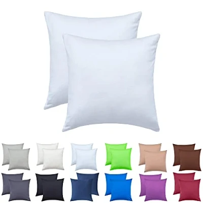 Abbildung von NatureMark 2er Pack Jersey Kissenbezug Kissenhülle Kissenbezüge Seitenschläferkissen Nackenkissen viele Größen und Farben ÖKO TEX (80 x 80 cm, Weiß)