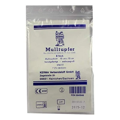 Abbildung von Mulltupfer 15x15 cm walnussgross steril