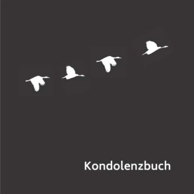 Abbildung von Kondolenzbuch: Motiv Vögel Trauerbuch zum Auslegen auf der Trauerfeier oder Beerdigung
