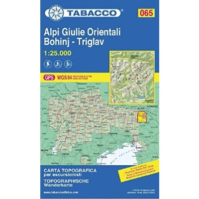 Abbildung von Tabacco Wandern 1 : 25 000 Alpi Giulie Orientali Bohinj Triglav (Carte topografiche per escursionisti, Band 65)