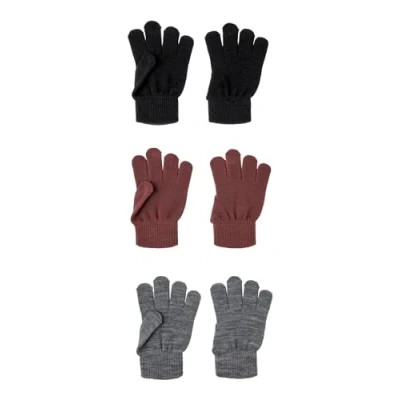 Abbildung von NAME IT Unisex Nknmagic Gloves 3p Noos Handschuhe, Nocturne/Pack:3 PACK WITH GREY MEL/BLACK, 7 EU