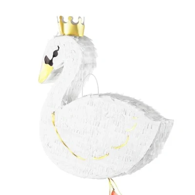 Abbildung von Piñata 43,5x49,5x9cm Schwan Party Dekoration zum Befüllen Partyspiele für Kindergeburtstag Geburtstag Babyparty Hochzeit Geburtstagsdeko Partydeko &amp; Partyzubehör Weiß