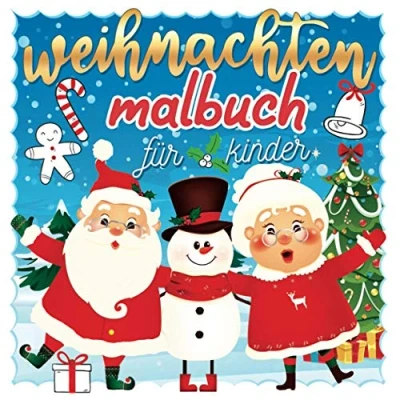 Abbildung von Weihnachten Malbuch für Kinder: 50 Weihnachtsmalbilder Kinder von 4 bis 8 Jahren Geschenke kleine Jungen und Mädchen