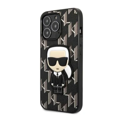 Abbildung von Karl Lagerfeld KLHCP13LPMNIKBK Hülle für iPhone 13 Pro / 6,1&quot; hardcase Schwarz Monogram Ikonik Patch