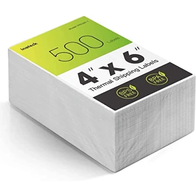 Abbildung von Inateck Etikettenpapier Thermopapier Versandetiketten, 100 mm x 150 mm, Wasserdicht, BPA/BPS frei, 500 Stück