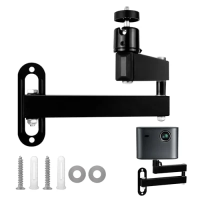 Abbildung von letuxaamz Projector Stand Beamer Halterung Wand, Metallhalter Multi Winkel Verstellbare Projektorhalterung Anzug für Projektor/Überwachungsbügel mit 1/4 Zoll Schraubschnittstelle Gelenkarm