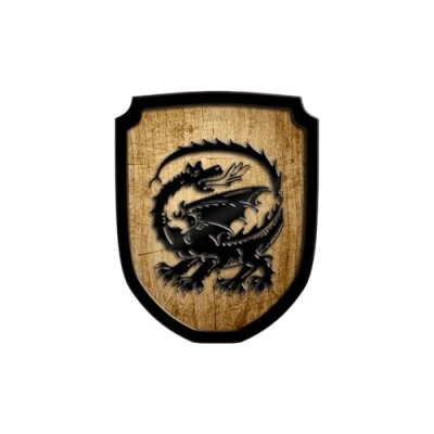 Abbildung von Wappenschild Drachen natur