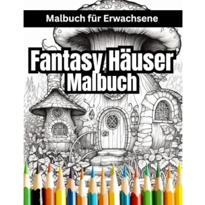 Abbildung von Fantasy Häuser Malbuch für Erwachsene: Ein zauberhaftes Ausmalbuch jedes Alter Stressabbau, Entspannung und Achtsamkeit
