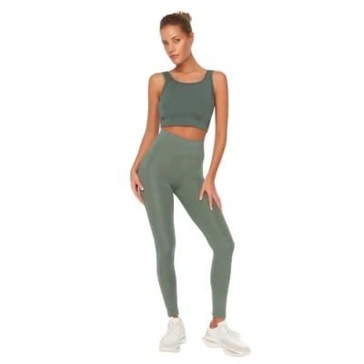 Abbildung von Trendyol Damen Roller Sportstrumpfn Yoga Pants Casual, Khaki, S