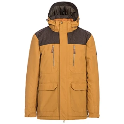 Abbildung von DLX Trespass Herren Warme Wasserdichte Jacke Mit Abnehmbarer Kapuze Und Einstellbarem Saumkordelzug ROCKWELL, Sandstone, XXS, MAJKRATR0011_SANXXS