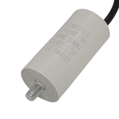 Abbildung von Lumonic Anlaufkondensator mit Kabel 25cm I 14µF 450V 34x70mm 14uF Motorkondensator Kunststoffgehäuse Betriebskondensator für Pumpen, Ras