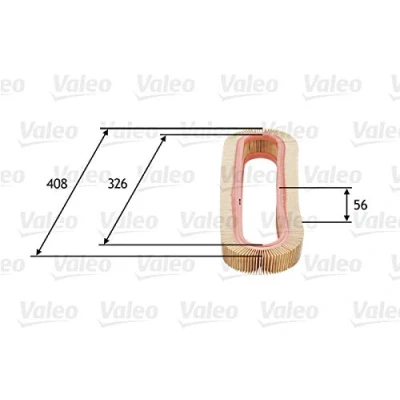 Abbildung von VALEO 585667 Luftfilter 56 408 Filtereinsatz MERCEDES BENZ: 190, W124 Limousine, T modell