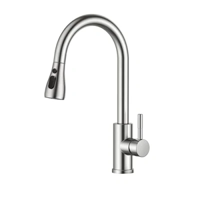 Abbildung von FORIOUS Wasserhahn Küche, Hochdruck Küchenarmatur mit Herausziehbarer Brause Ausziehbar Armatur, Mischbatterie Spültischarmatur, 360 Schwenkbar Zwei Sprühfunktionen, Edelstahl