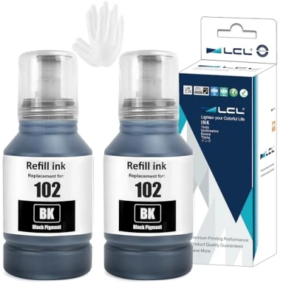 Abbildung von LCL 102 Tinte Kompatibel für epson Schwarz Tintenflasche Multipack ET 2700 2750 2751 2756 2850 2851 2856 3700 3750 3850 4750 4850 4856 (2Pack)
