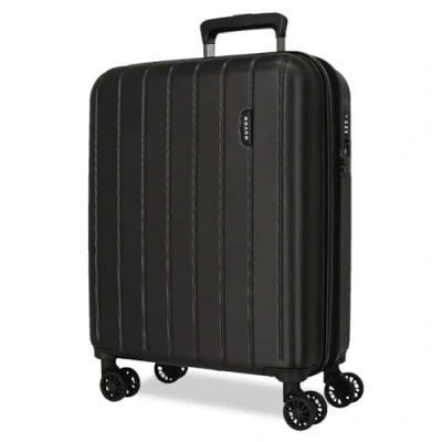 Abbildung von Movom Wood Kabinenkoffer Schwarz 40x55x20 cms Hartschalen ABS TSA Schloss 38L 3,2Kgs 4 Doppelräder Erweiterbar Handgepäck