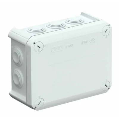 Abbildung von OBO Schmiedebox T10010 Stück M25 Membranen151x117 mm, hellgrau halogenfrei