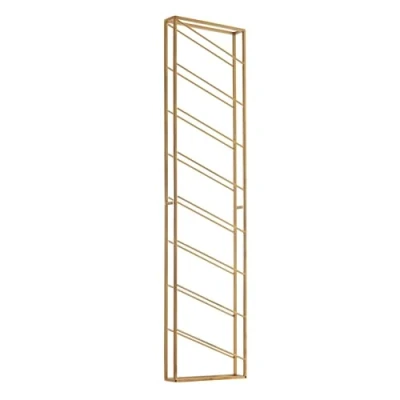 Abbildung von FINEBUY Weinregal FB41453, 36x150x8 cm Gold, Flaschenregal für die Wand, Wandregal Wein Metall, Regal Wandmontage Schmal