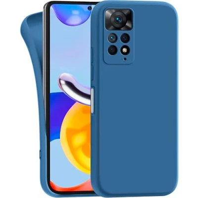Abbildung von MyGadget Hülle für Xiaomi Redmi Note 11 Pro 5G robuste Silikon Schutzhülle TPU Case Slim Silikonhülle Back Cover Kratzfest Handyhülle Matt Dunkelblau